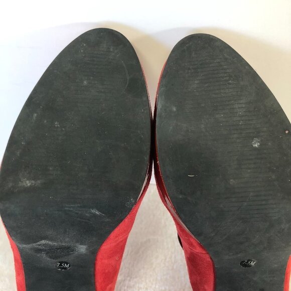 Alfani Red Suede Platform Stiletto Pump Heels Size 7.5M - Picture 13 of 13